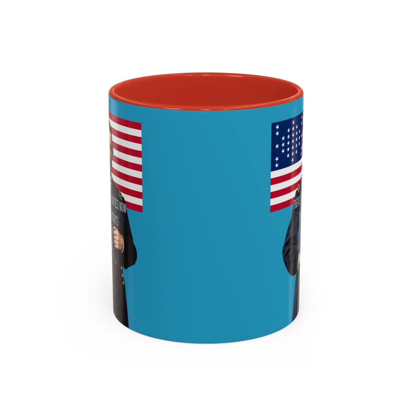 "Traitors and Patriots" Ulysses Grant Turquoise Accent Mug by theGreenDragonTavern.shop