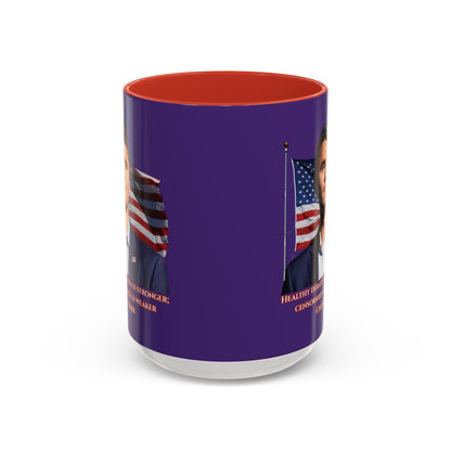 Charlie Kirk, Healthy Debate Purple Accent Mug by theGreenDragonTavern.shop