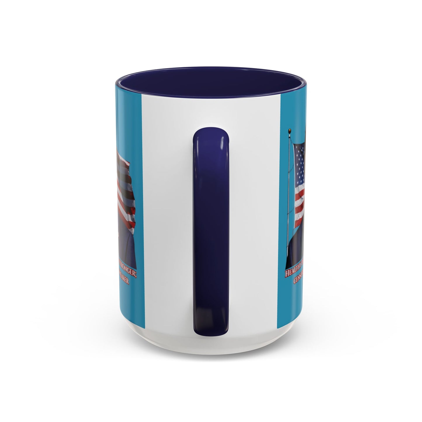 Charlie Kirk, Healthy Debate Turquoise Accent Mug by theGreenDragonTavern.shop