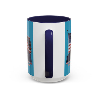 Charlie Kirk, Healthy Debate Turquoise Accent Mug by theGreenDragonTavern.shop