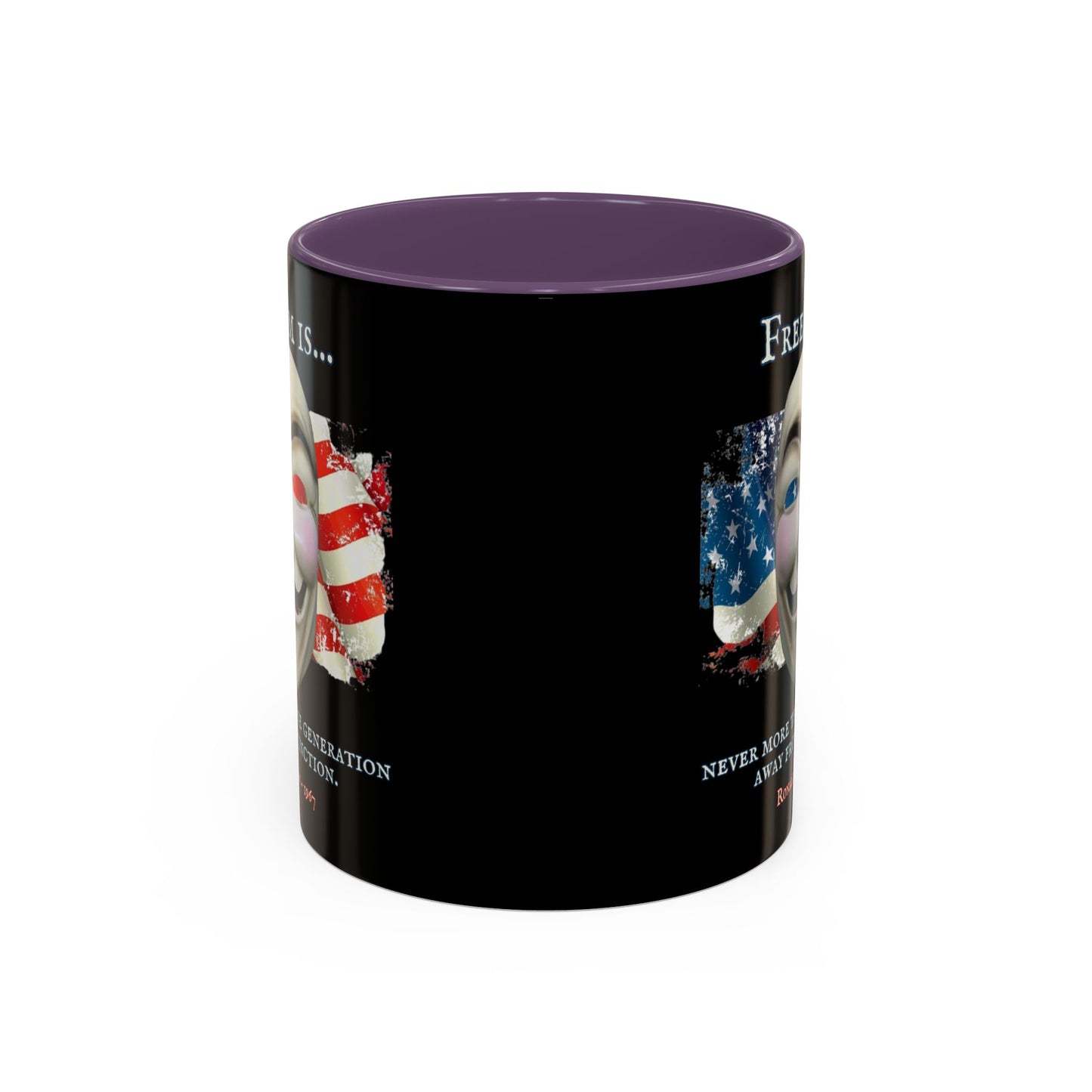 Ronald Reagan Freedom Vendetta Black Accent Mug by theGreenDragonTavern.shop