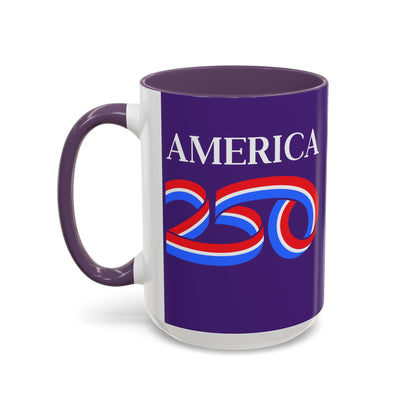 America 250 Dark Purple Accent Mug by theGreenDragonTavern.shop