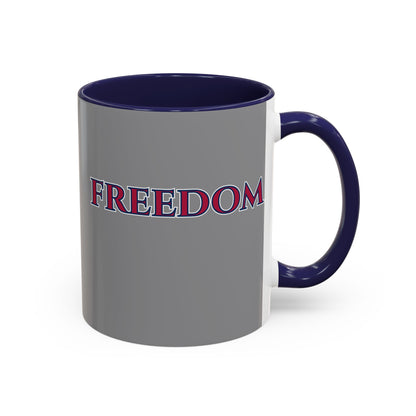 Freedom, Grey Accent Mug by theGreenDragonTavern.shop