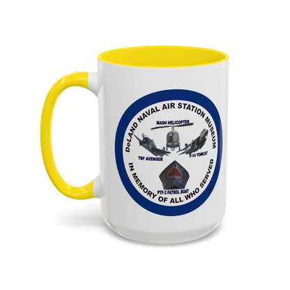 DNASM Student Art Navy Frame White Accent Mug by theGreenDragonTavern.shop