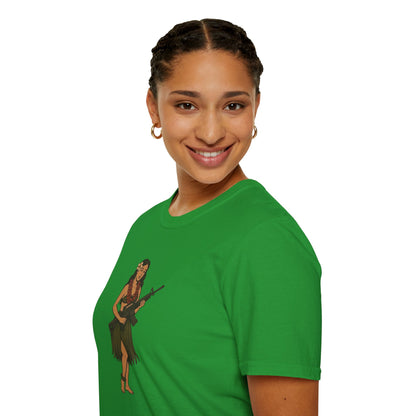 Hula Girl Packin' Heat Dark colors Unisex T-Shirt by theGreenDragonTavern.shop