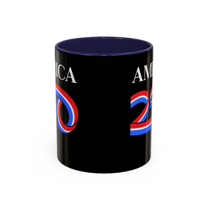 America 250 Black Accent Mug by theGreenDragonTavern.shop
