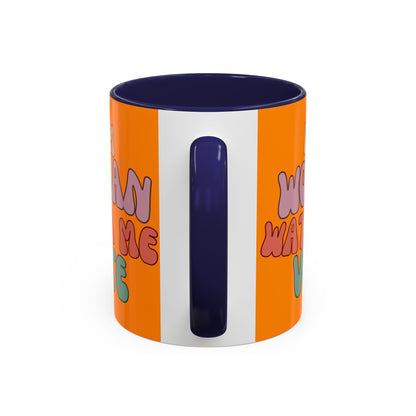 I Am Woman Watch Me Vote Orange Accent Mug by theGreenDragonTavern.shop