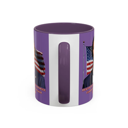 Charlie Kirk, Healthy Debate Light Purple Accent Mug by theGreenDragonTavern.shop