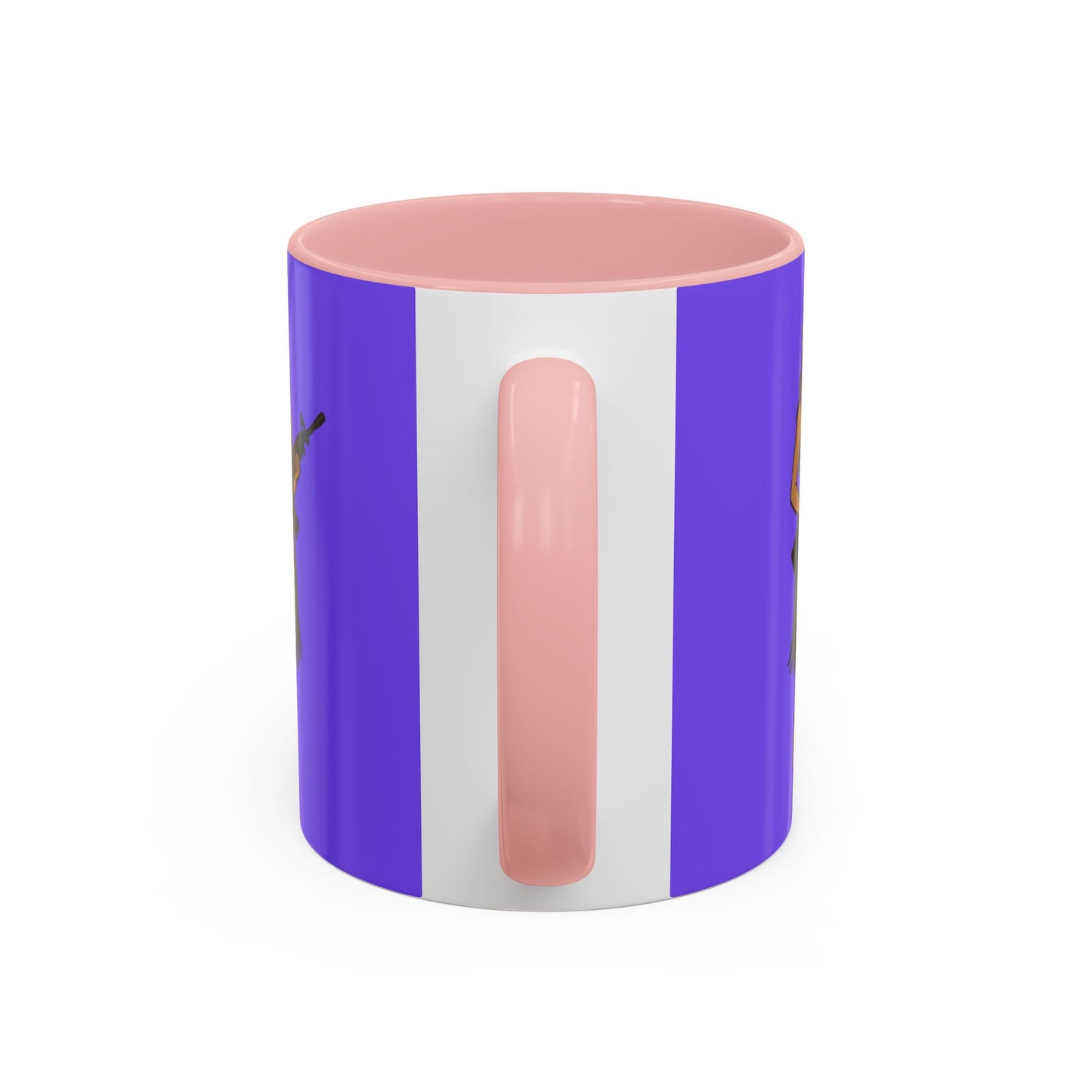 Hula Girl Packin' Heat Light Purple Accent Mug by theGreenDragonTavern.shop