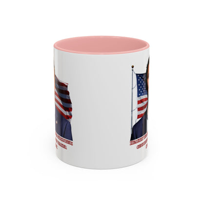 Charlie Kirk, Healthy Debate White Accent Mug by theGreenDragonTavern.shop
