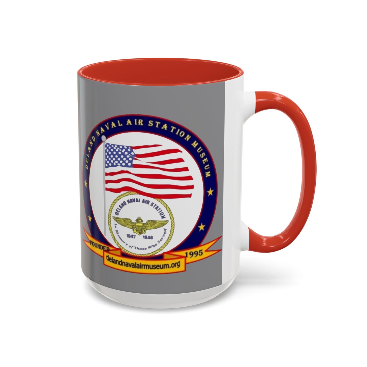 DeLand Naval Air Station Museum Grey Accent Mug by theGreenDragonTavern.shop