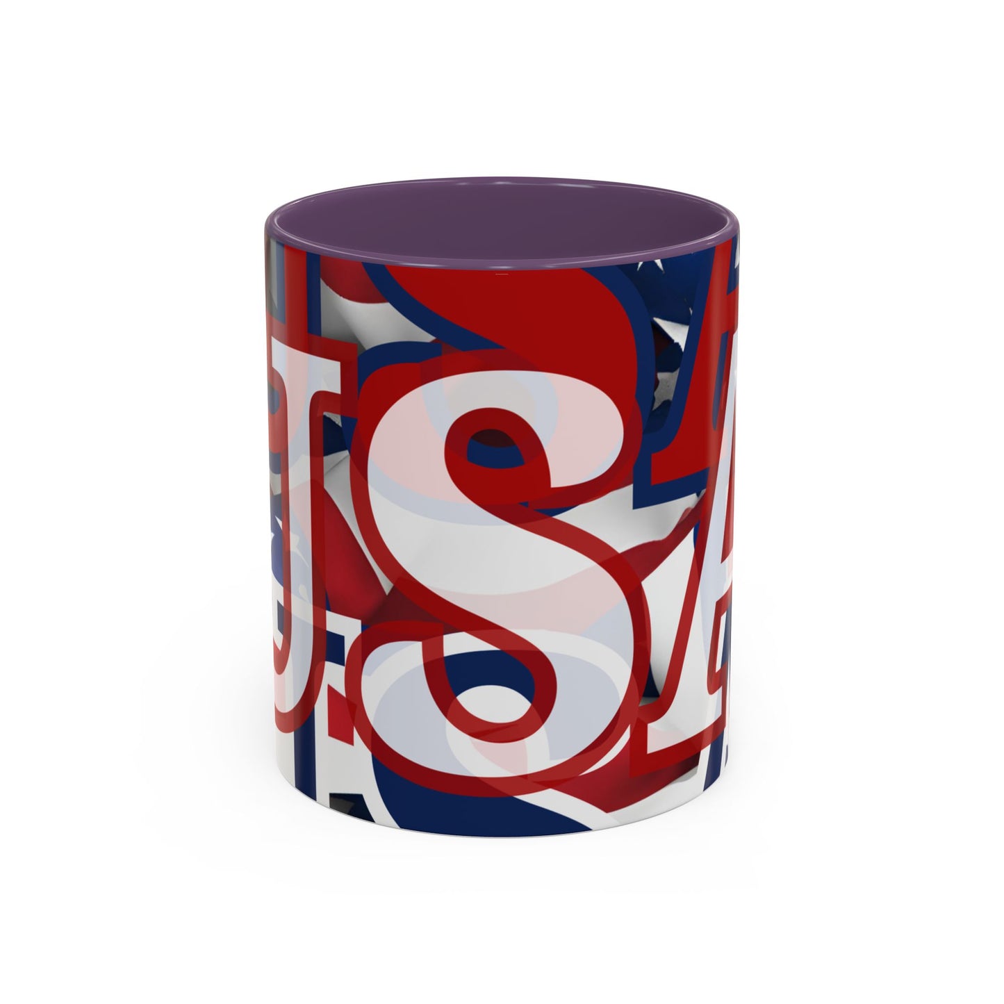 USA! USA! USA White font Patriot Blue Accent Mug by theGreenDragonTavern.shop