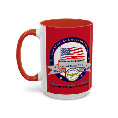 DNASM 2-sided, Founding & Student Art w/Navy Ring Red Accent Mug by theGreenDragonTavern.shop