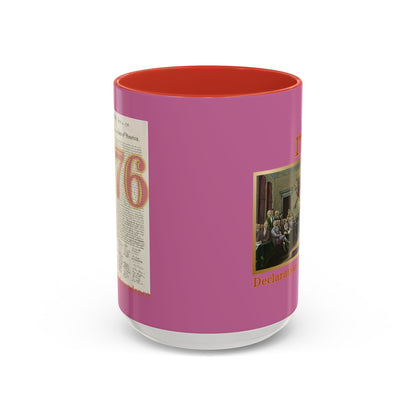 Declaration of Independence Pink Accent Mug by theGreenDragonTavern.shop