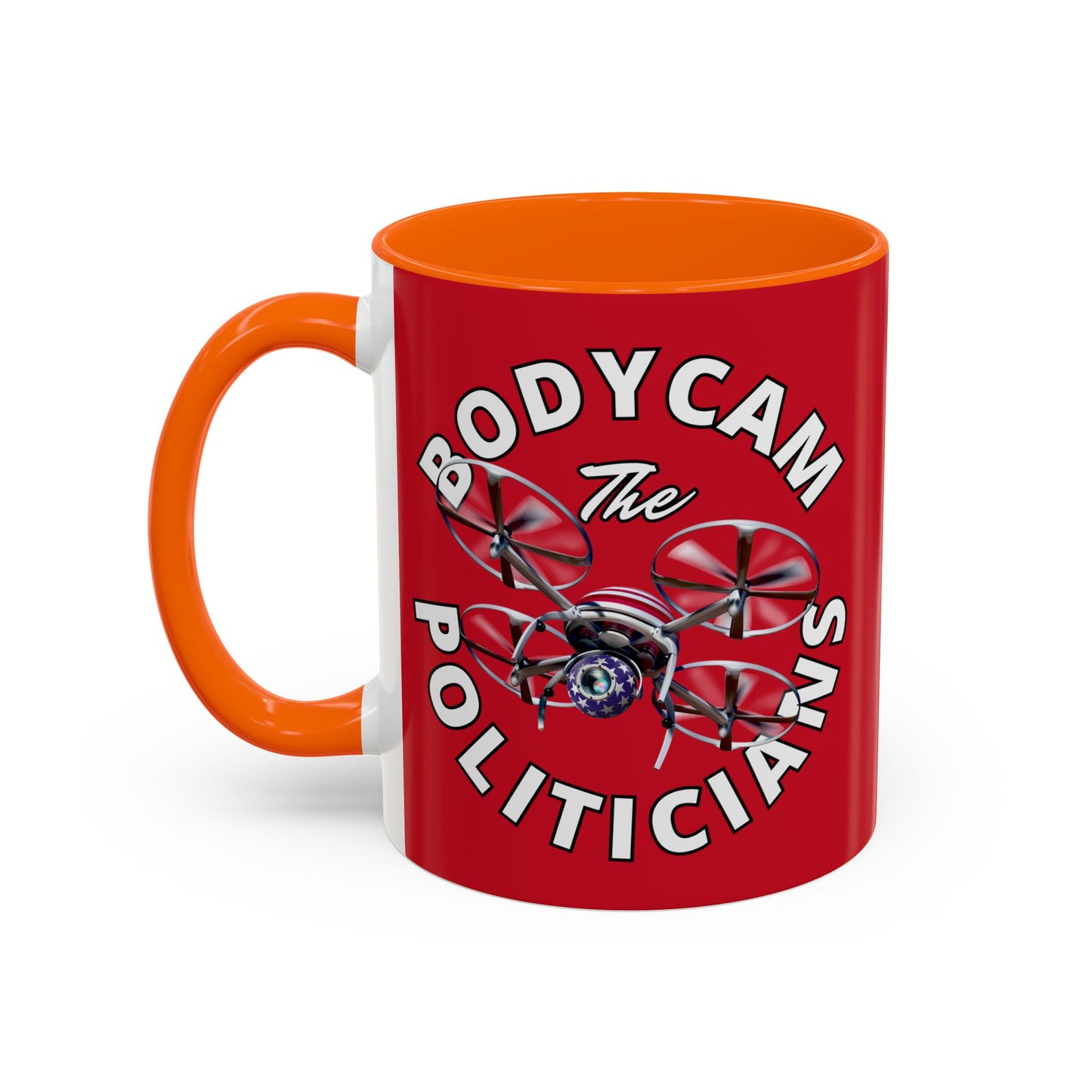 Bodycam the Politicians Drone Red Accent Mug by theGreenDragonTavern.shop