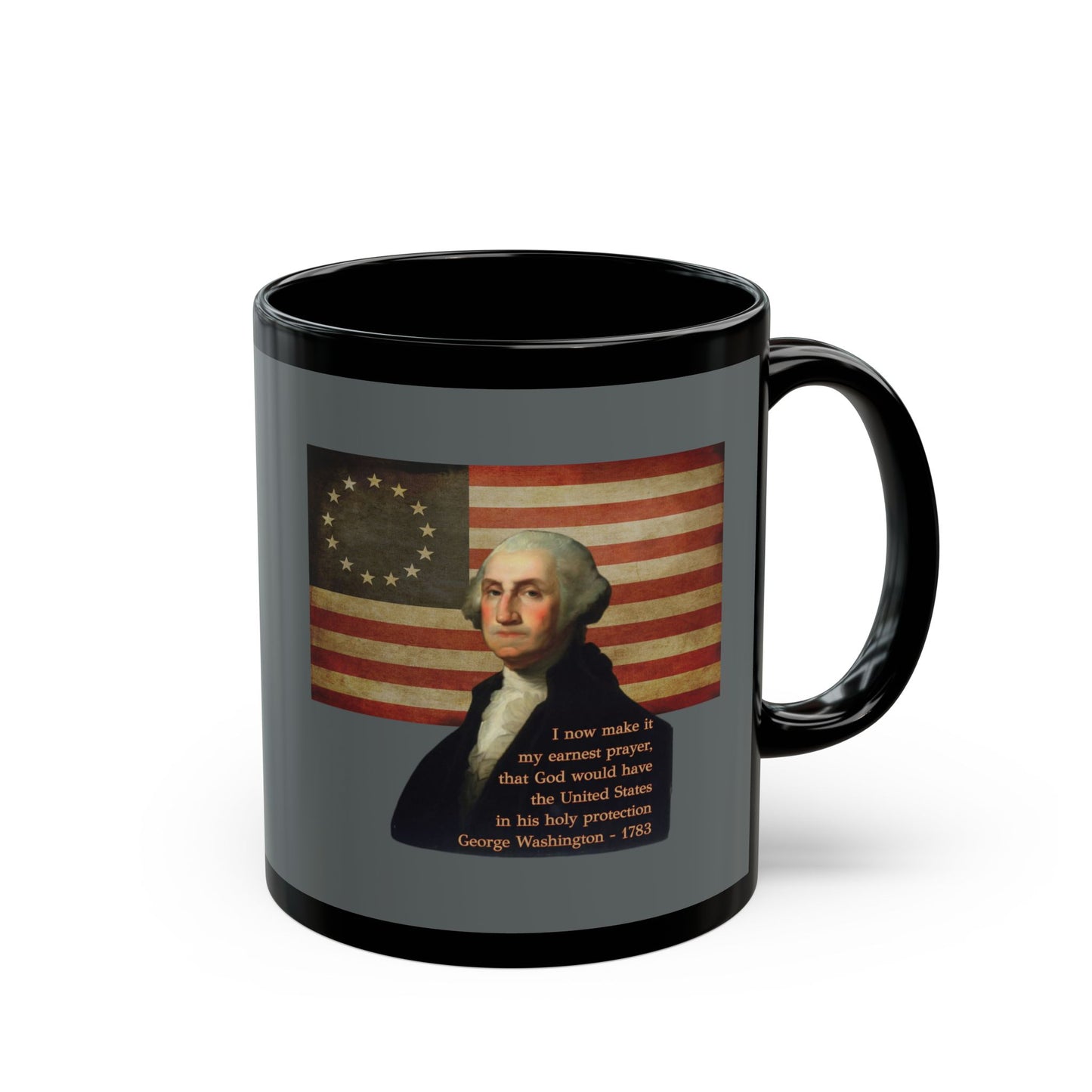 Washington's Earnest Prayer Grey Mug by theGreenDragonTavern.shop