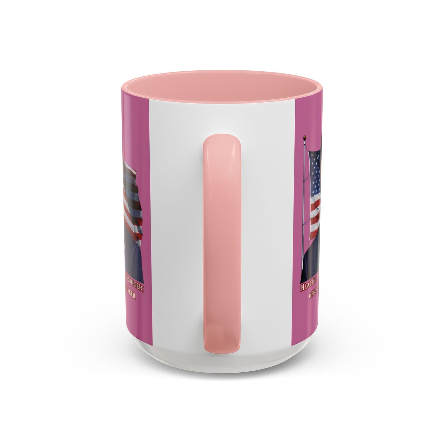Charlie Kirk, Healthy Debate Pink Accent Mug by theGreenDragonTavern.shop