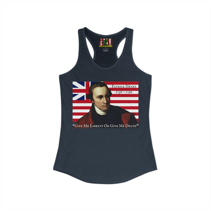 Patrick Henry Women's Racerback Tank Top by theGreenDragonTavern.shop