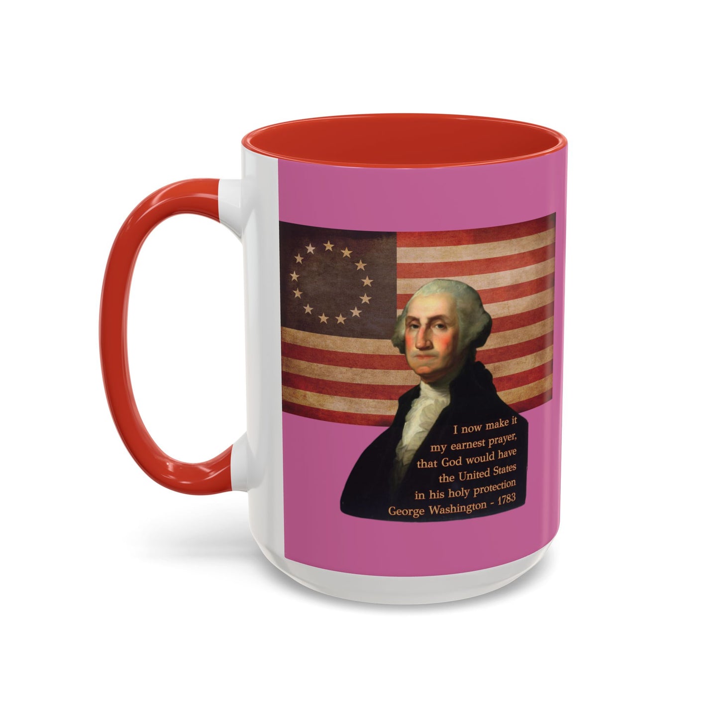 Washington's Earnest Prayer Pink Accent Mug by theGreenDragonTavern.shop