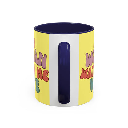 I Am Woman Watch Me Vote Yellow Accent Mug by theGreenDragonTavern.shop