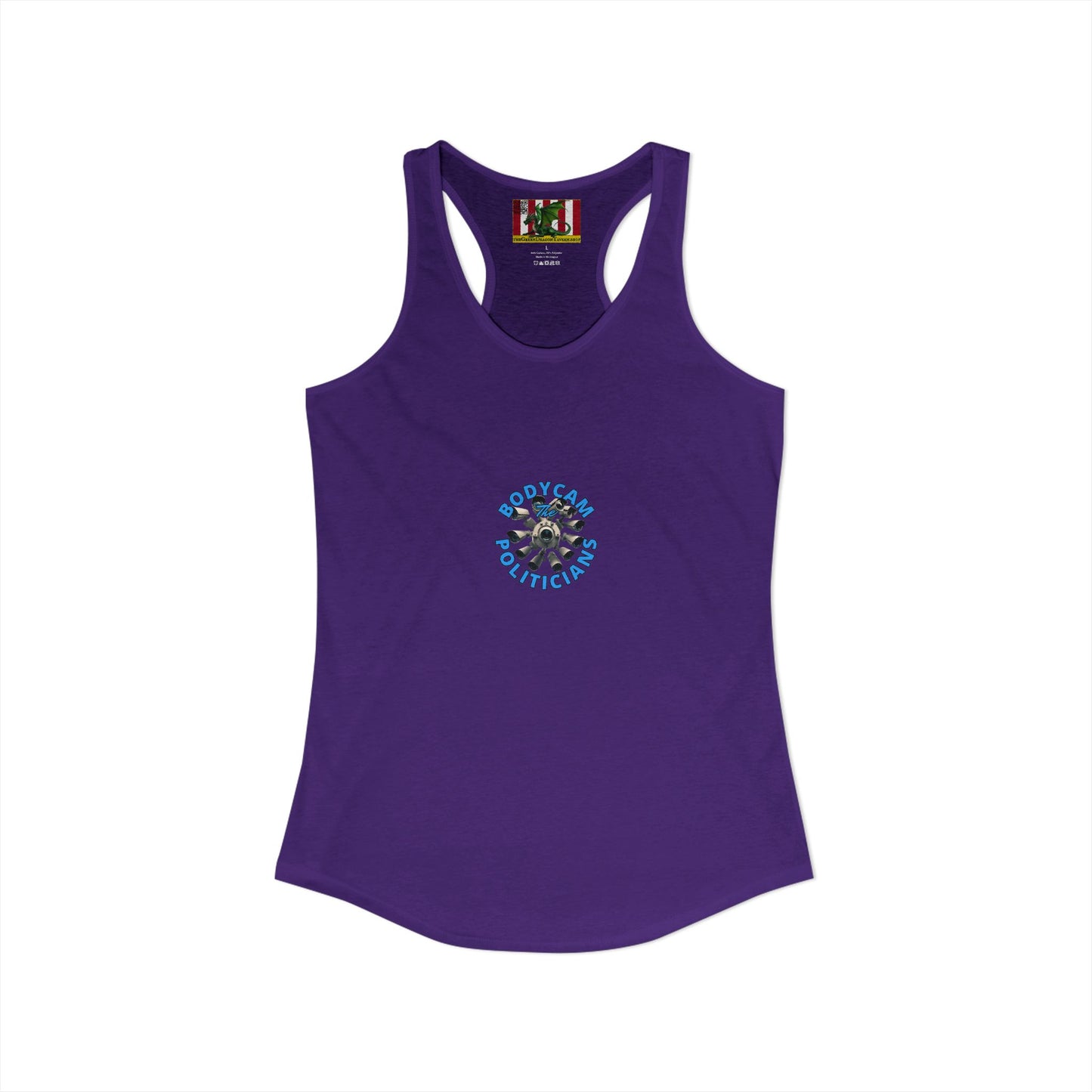 2-sided, Bodycam the Politicians Cameras Women's Racerback Tank Top by theGreenDragonTavern.shop