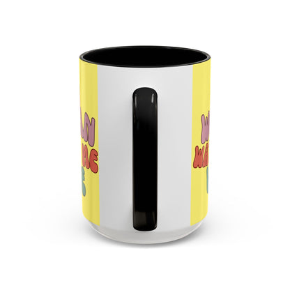 I Am Woman Watch Me Vote Yellow Accent Mug by theGreenDragonTavern.shop