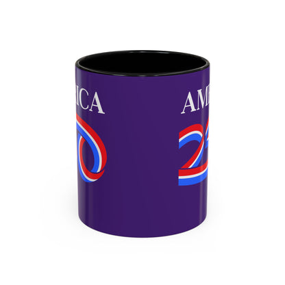 America 250 Dark Purple Accent Mug by theGreenDragonTavern.shop