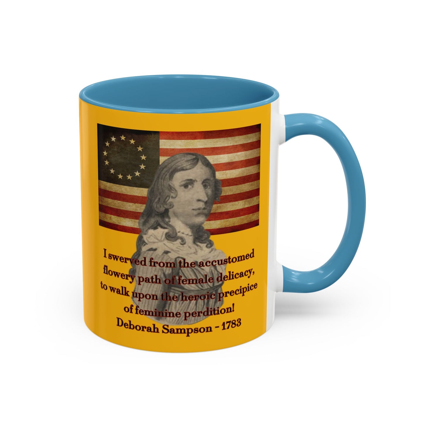 Deborah Sampson, America's Mulan Yellow Accent Mug by theGreenDragonTavern.shop