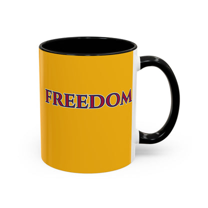 Freedom, Yellow Accent Mug by theGreenDragonTavern.shop