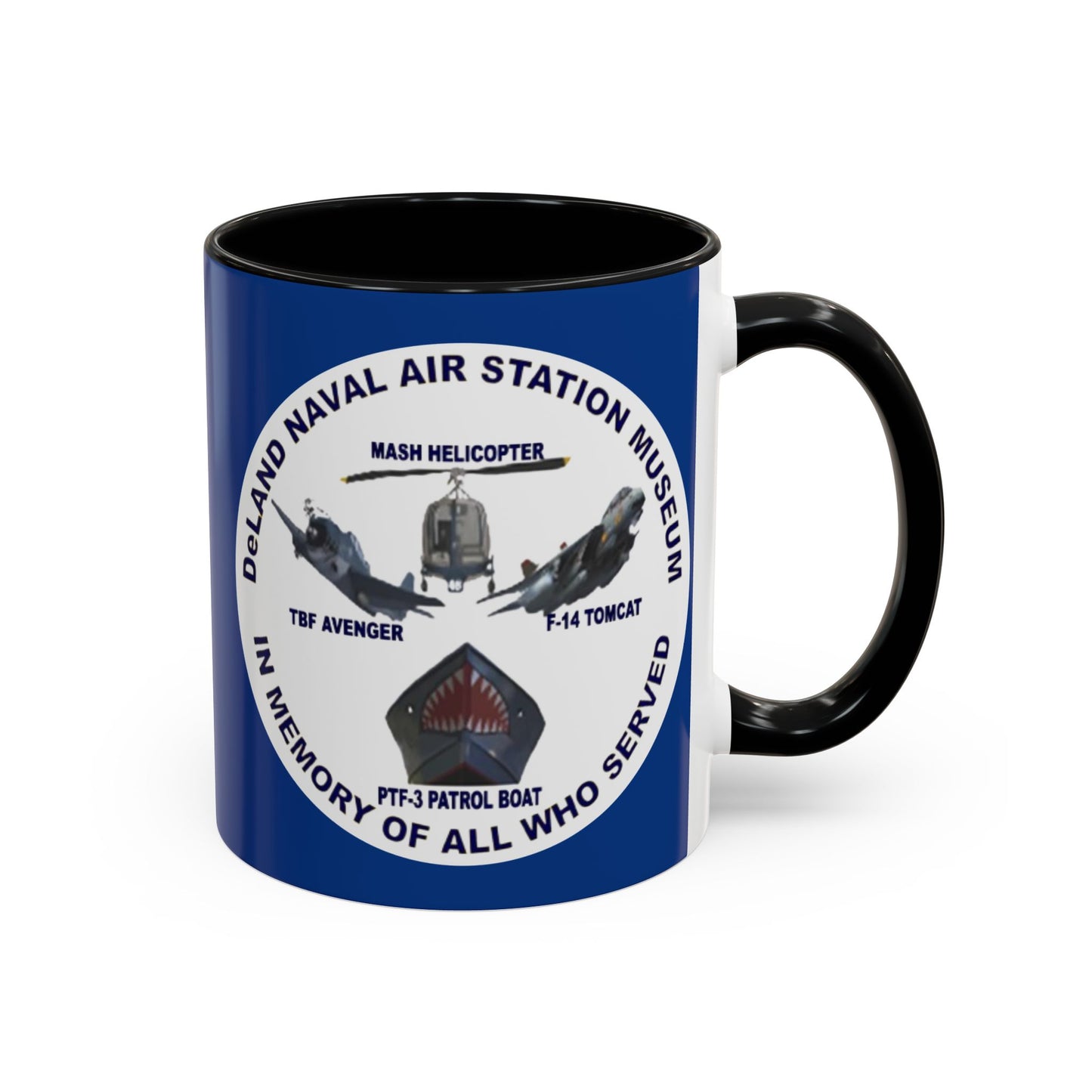 DNASM 2-sided, Founding & Student Art w/WhiteBG Dark Blue Accent Mug by theGreenDragonTavern.shop