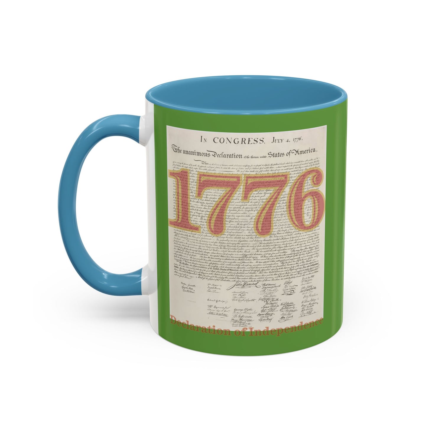 Declaration of Independence Green Accent Mug by theGreenDragonTavern.shop