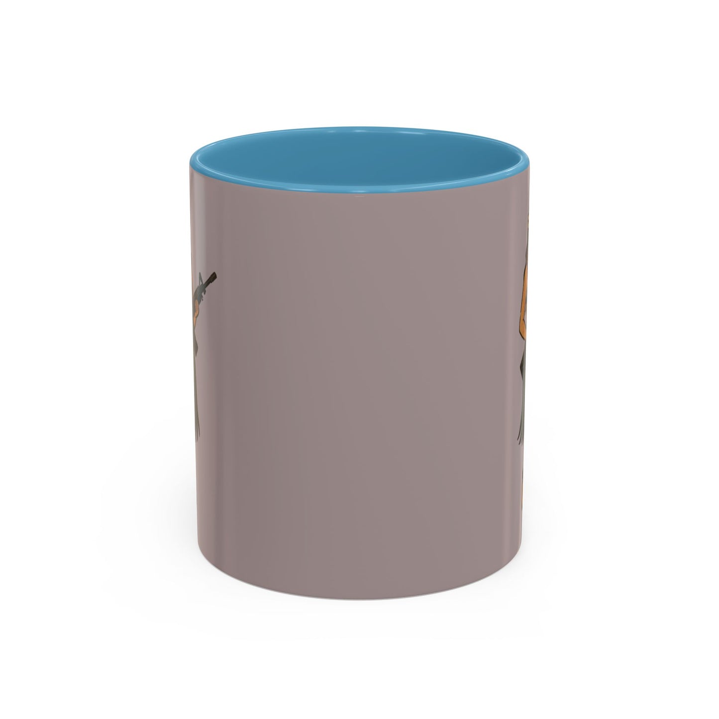 Hula Girl Packin' Heat Grey Accent Mug by theGreenDragonTavern.shop