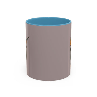 Hula Girl Packin' Heat Grey Accent Mug by theGreenDragonTavern.shop