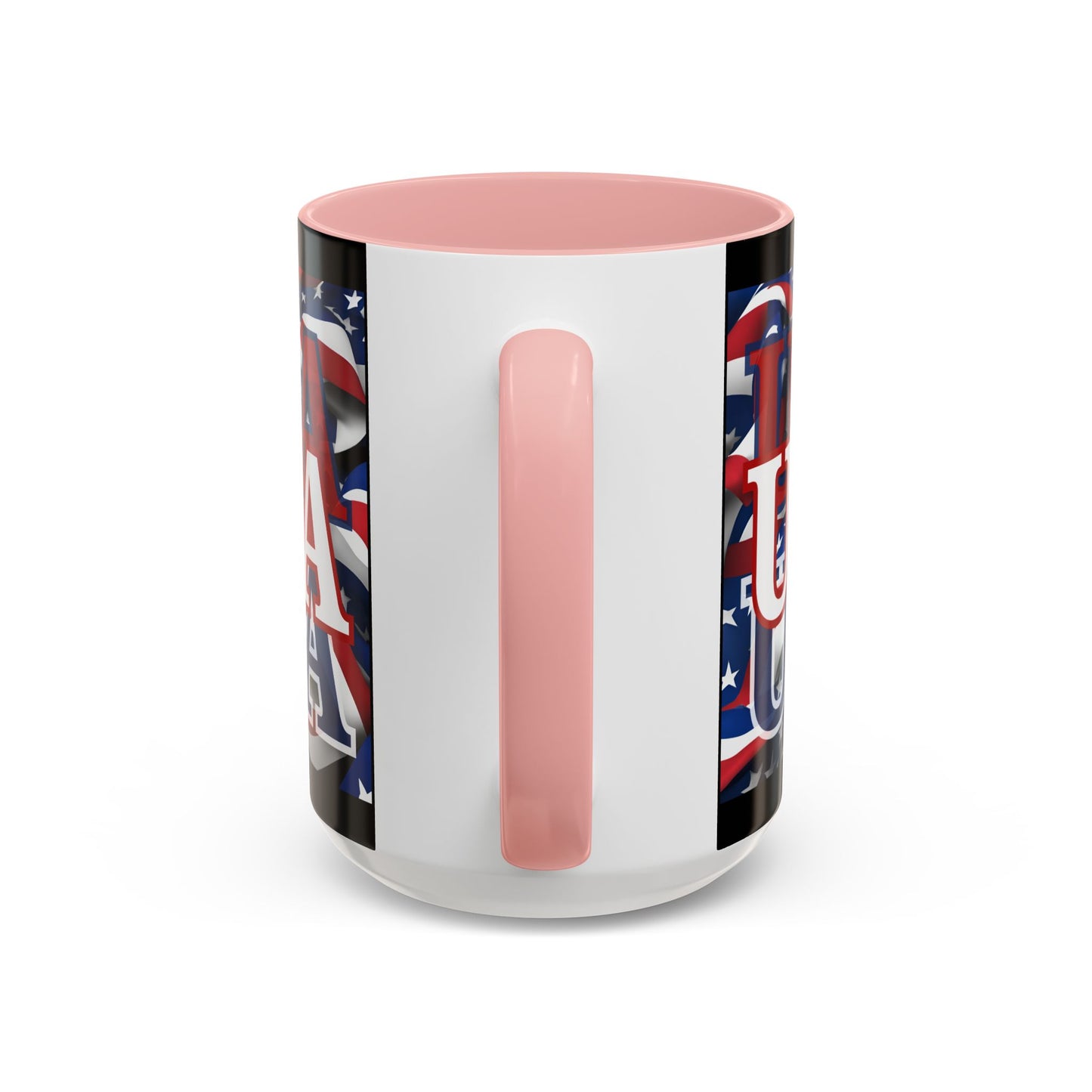 USA White font Center Patriot Black Accent Mug by theGreenDragonTavern.shop