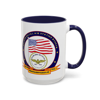 DeLand Naval Air Station Museum White Accent Mug by theGreenDragonTavern.shop