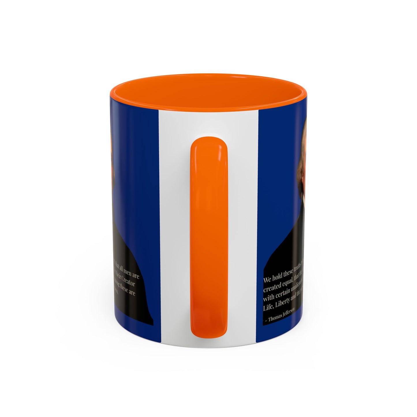 We hold these truths to be self-evident Dark Blue Accent Mug by theGreenDragonTavern.shop