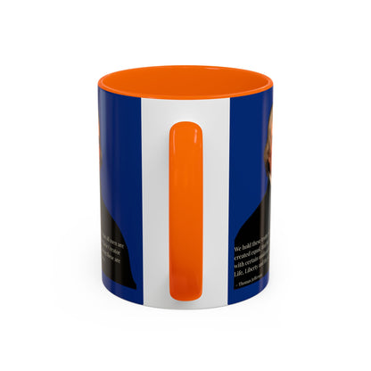 We hold these truths to be self-evident Dark Blue Accent Mug by theGreenDragonTavern.shop