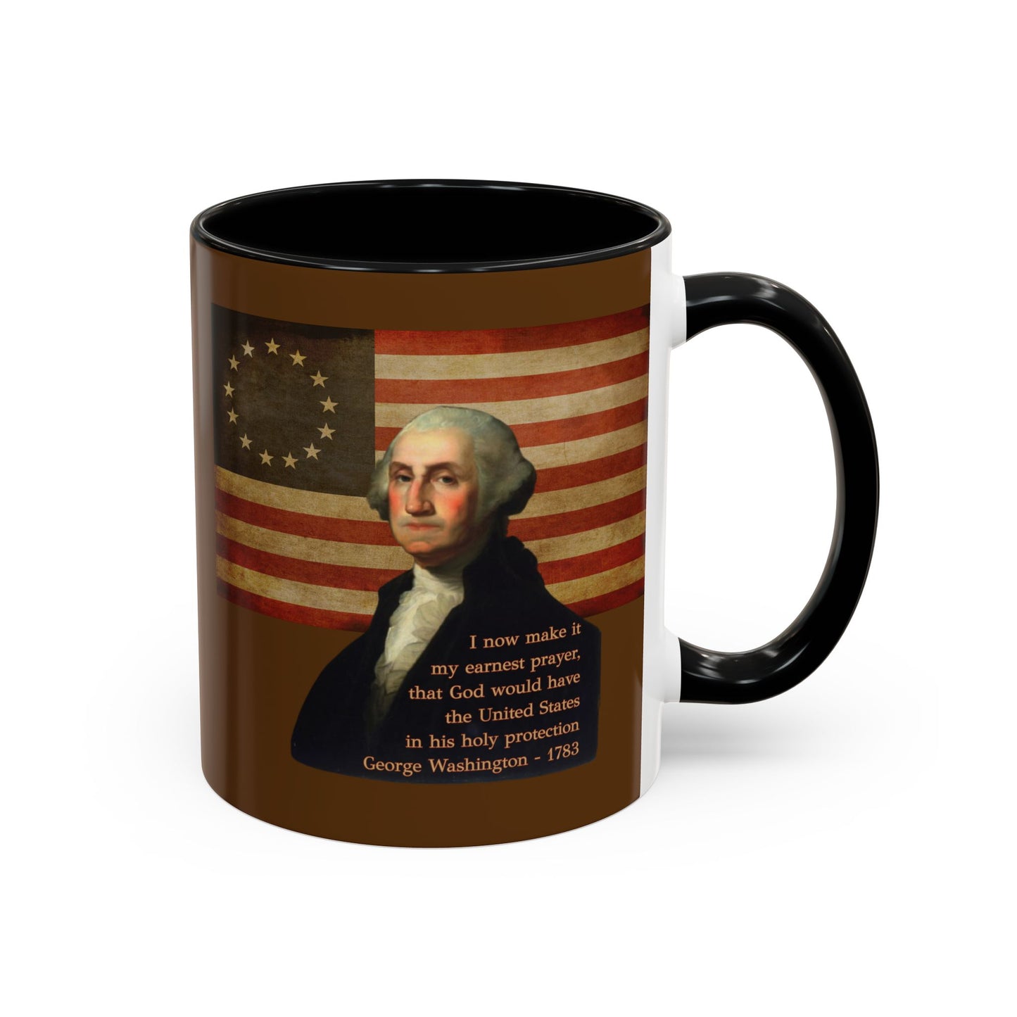 Washington's Earnest Prayer Brown Accent Mug by theGreenDragonTavern.shop