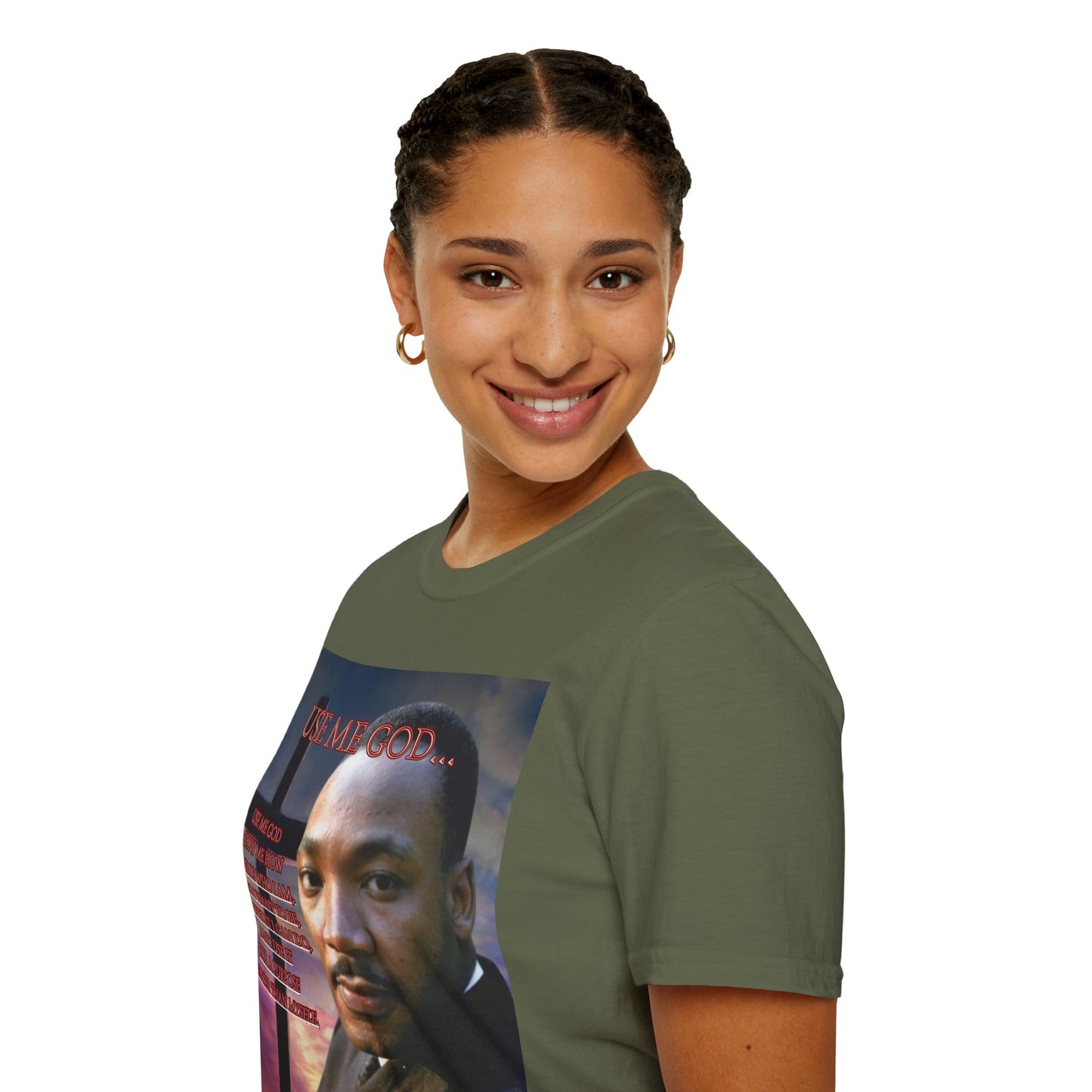 Use Me God, MLK Jr Dark colors Unisex T-Shirt by theGreenDragonTavern.shop