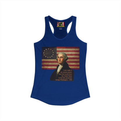 Washington's Earnest Prayer Women's Racerback Tank Top by theGreenDragonTavern.shop