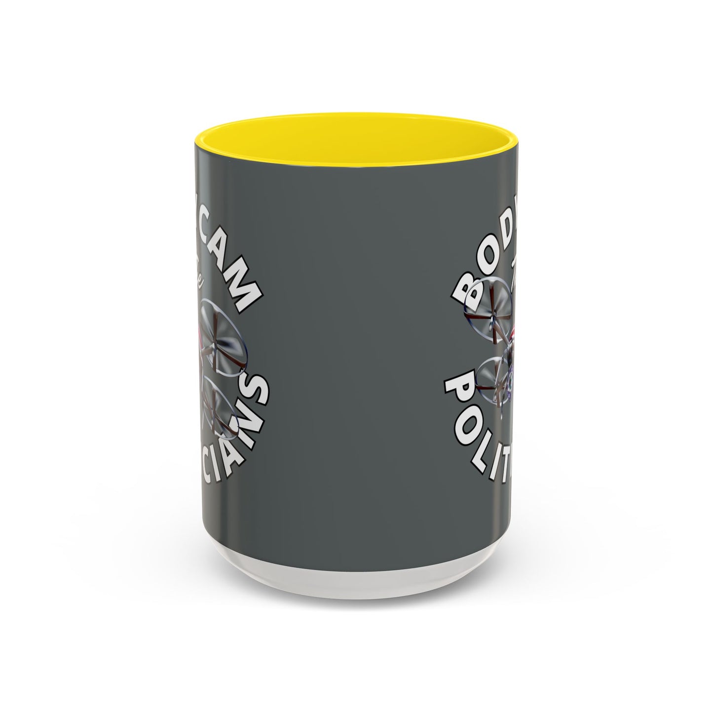 Bodycam the Politicians Drone Grey Accent Mug by theGreenDragonTavern.shop