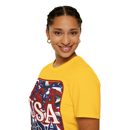 Red WHITE and Blue USA Patriot Light colors Unisex T-Shirt by theGreenDragonTavern.shop