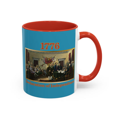 Declaration of Independence Turquoise Accent Mug by theGreenDragonTavern.shop