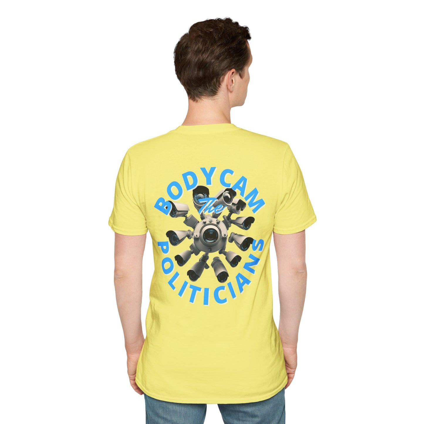 2-sided, Bodycam the Politicians Cameras Light colors Unisex T-Shirt by theGreenDragonTavern.shop