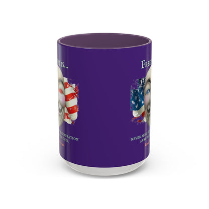 Ronald Reagan Freedom Vendetta Purple Accent Mug by theGreenDragonTavern.shop