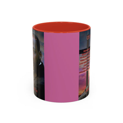 Use Me God, MLK Jr Pink Accent Mug by theGreenDragonTavern.shop