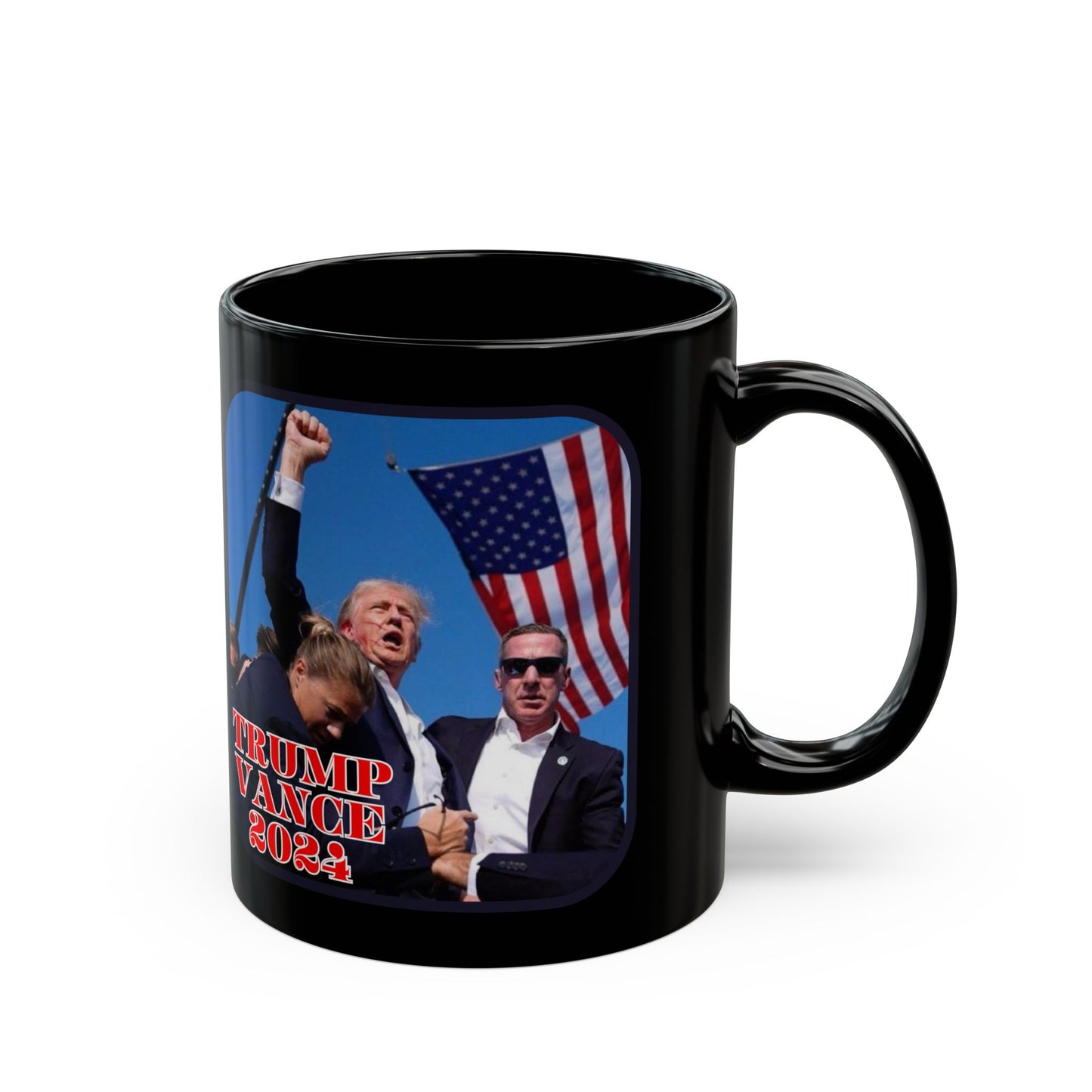 Trump and Vance 2024 Black Mug by theGreenDragonTavern.shop