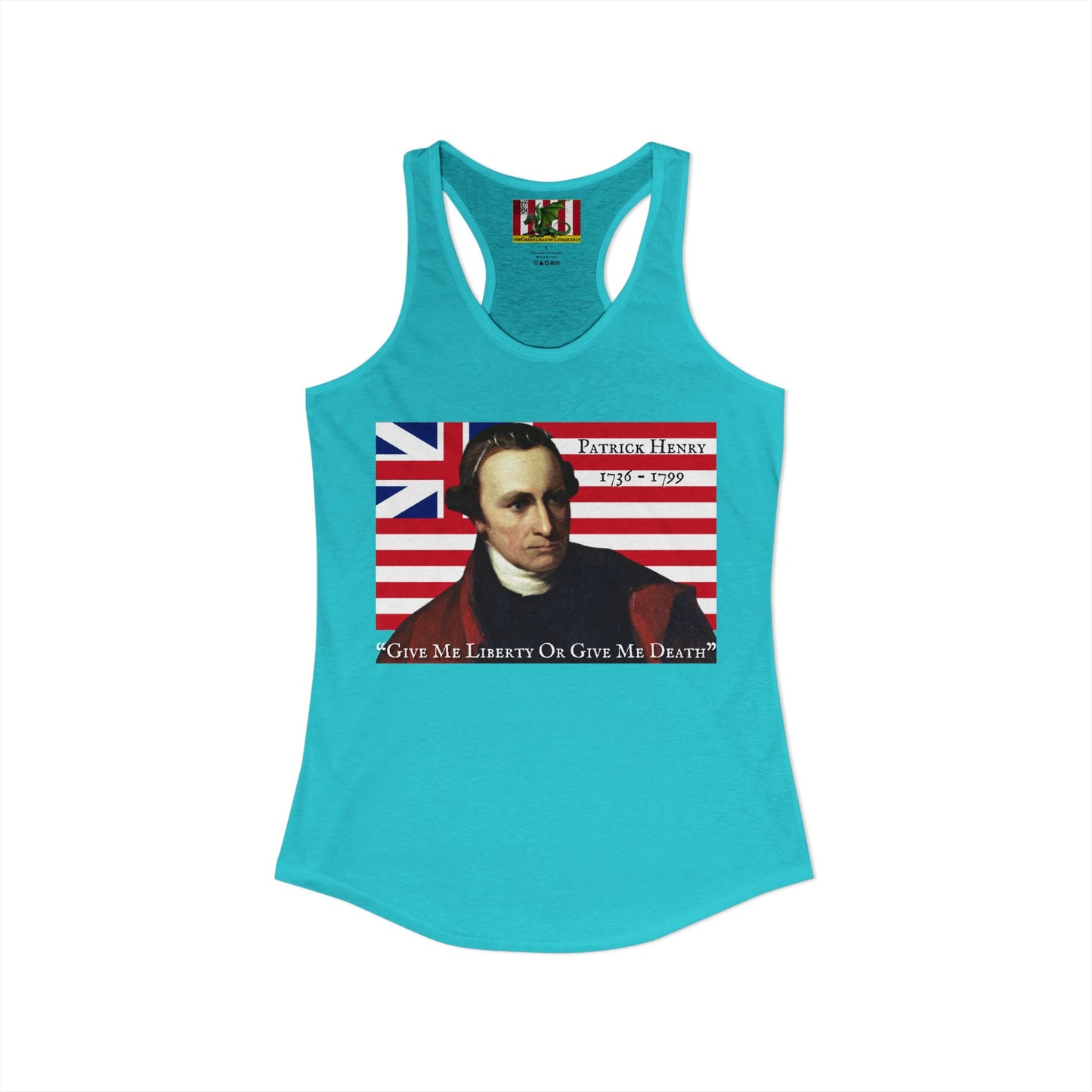 Patrick Henry Women's Racerback Tank Top by theGreenDragonTavern.shop