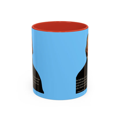 We hold these truths to be self-evident Light Blue Accent Mug by theGreenDragonTavern.shop