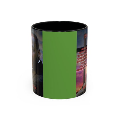 Use Me God, MLK Jr Green Accent Mug by theGreenDragonTavern.shop